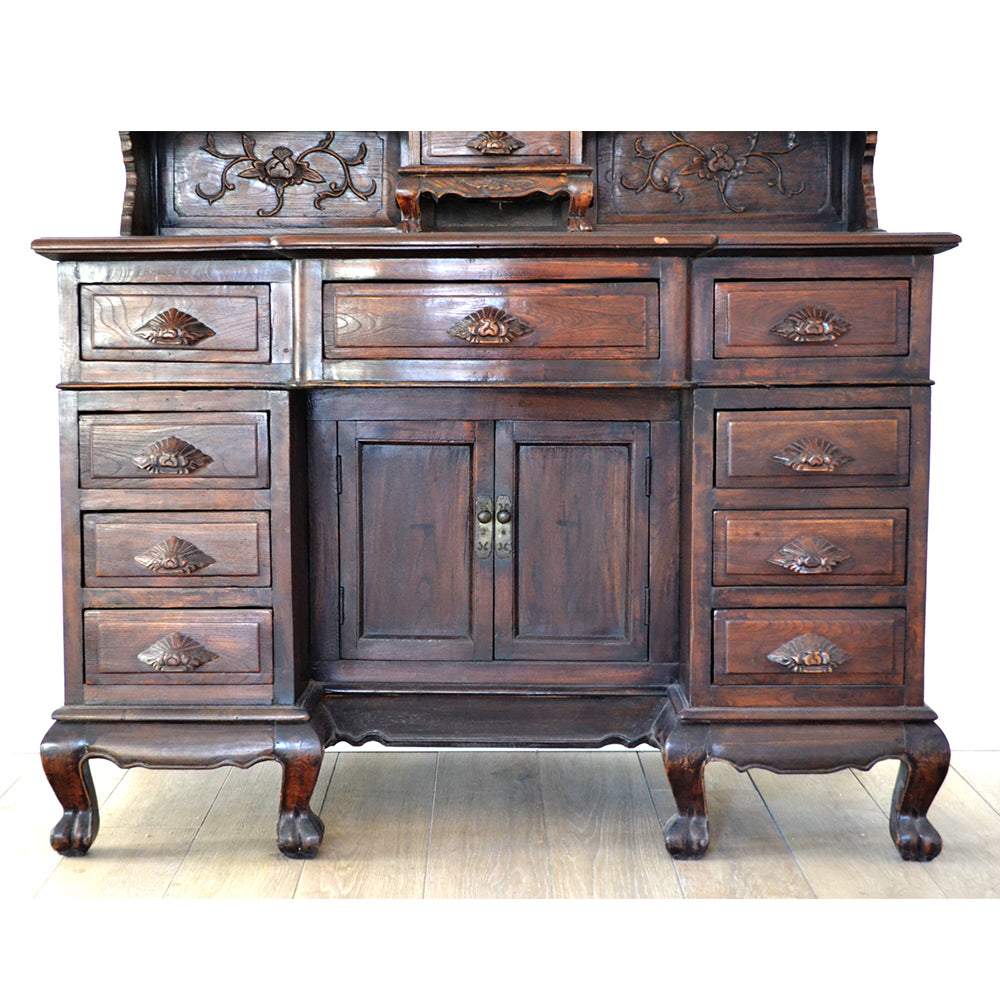 chinesisch antik Schminktisch Spiegeltisch Kosmetik Tisch Holz Schubladen Spiegel