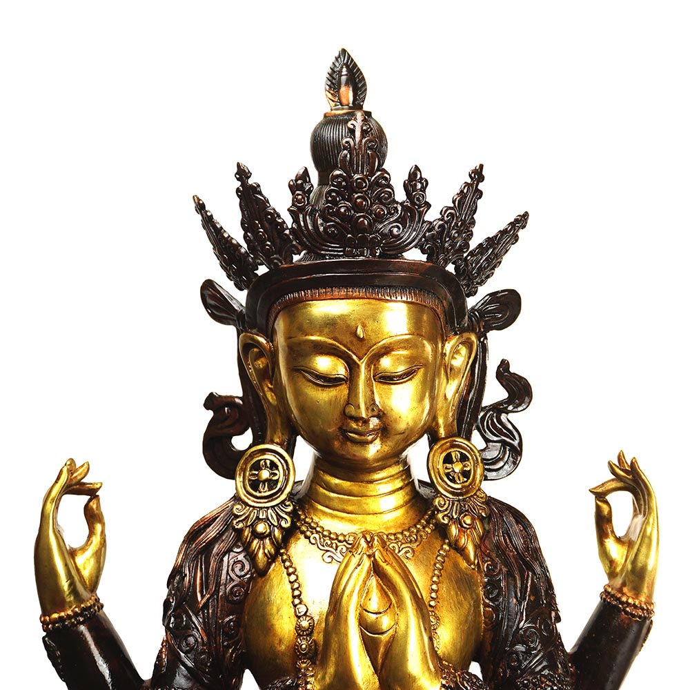 tibetische Buddha Figur große Metall Tara Guan Yin Statue Skulpturen Sanskrit