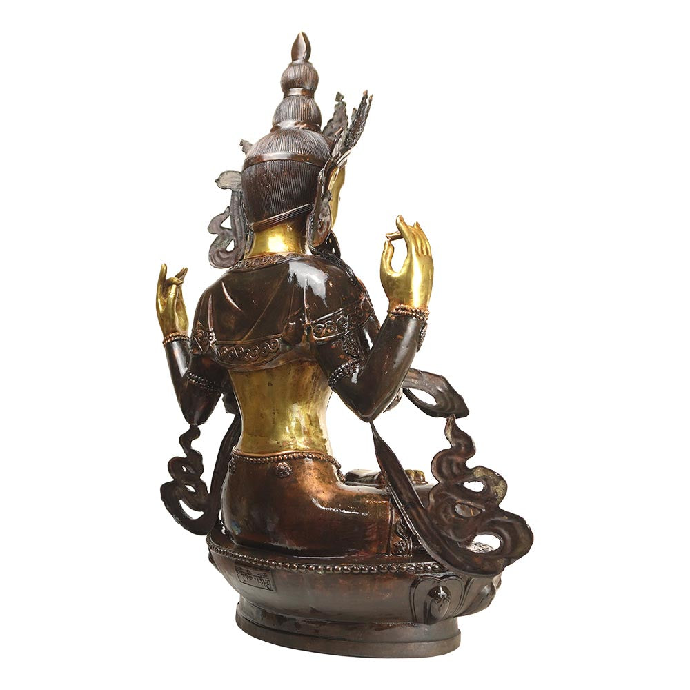 tibetische Buddha Figur große Metall Tara Guan Yin Statue Skulpturen Sanskrit