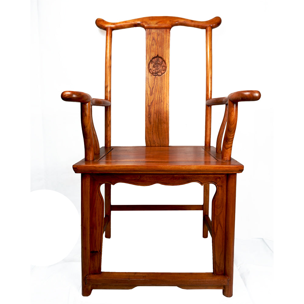 Stuhl chinesisch Beamter Stuhl retro massiv Holz antik Stil mkit Lehnen