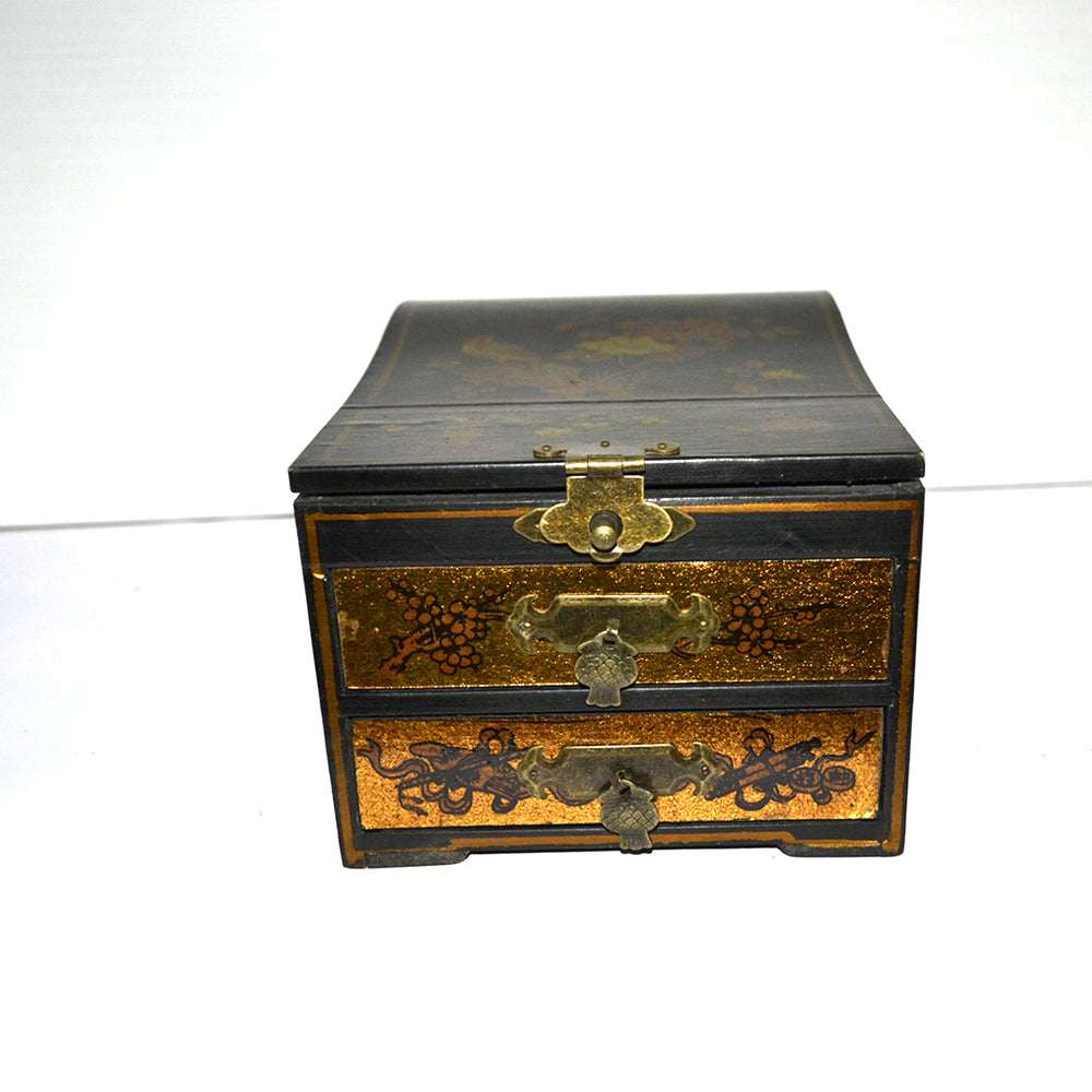 Schmuckbox Schmuckkasten Schatuelle mit Spiegel Schubladen chinesisch Holz