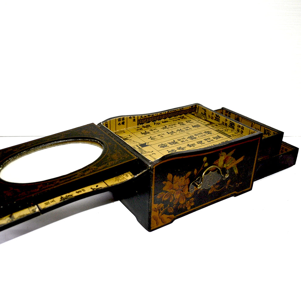 Schmuckbox Schmuckkasten Schatuelle mit Spiegel Schubladen chinesisch Holz