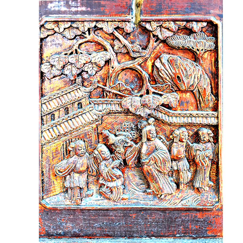 asiatisch chinesisch Wand Deko Holzschnitzerei antik