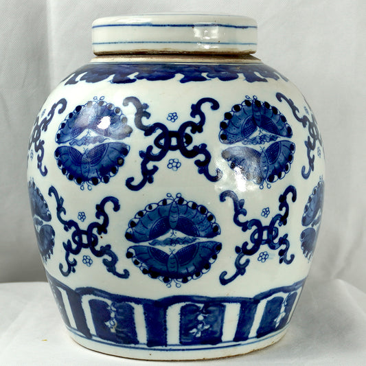 chinesische Deckel Vasen Porzellan bemalt mit Schmetterling Muster Ingwer Vase