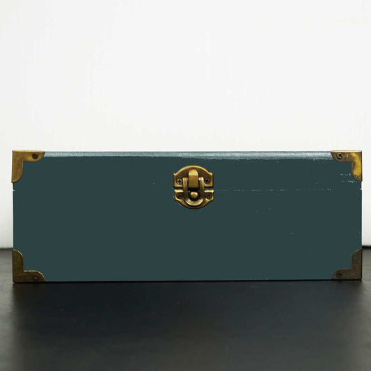 Schmuck Box Kasten Schatulle Holz 2 Etage grau mit kleinen Fächern