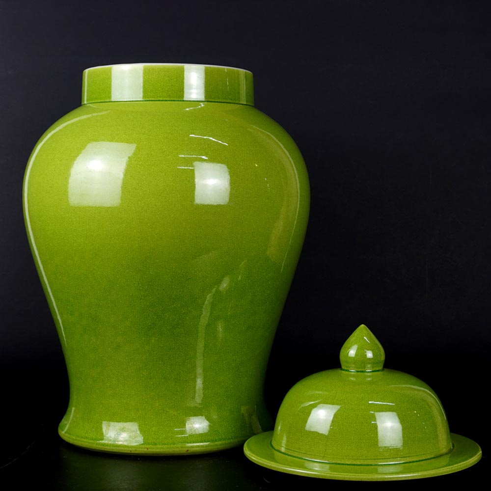 chinesisch Porzellan Vase Gelb-Gruen