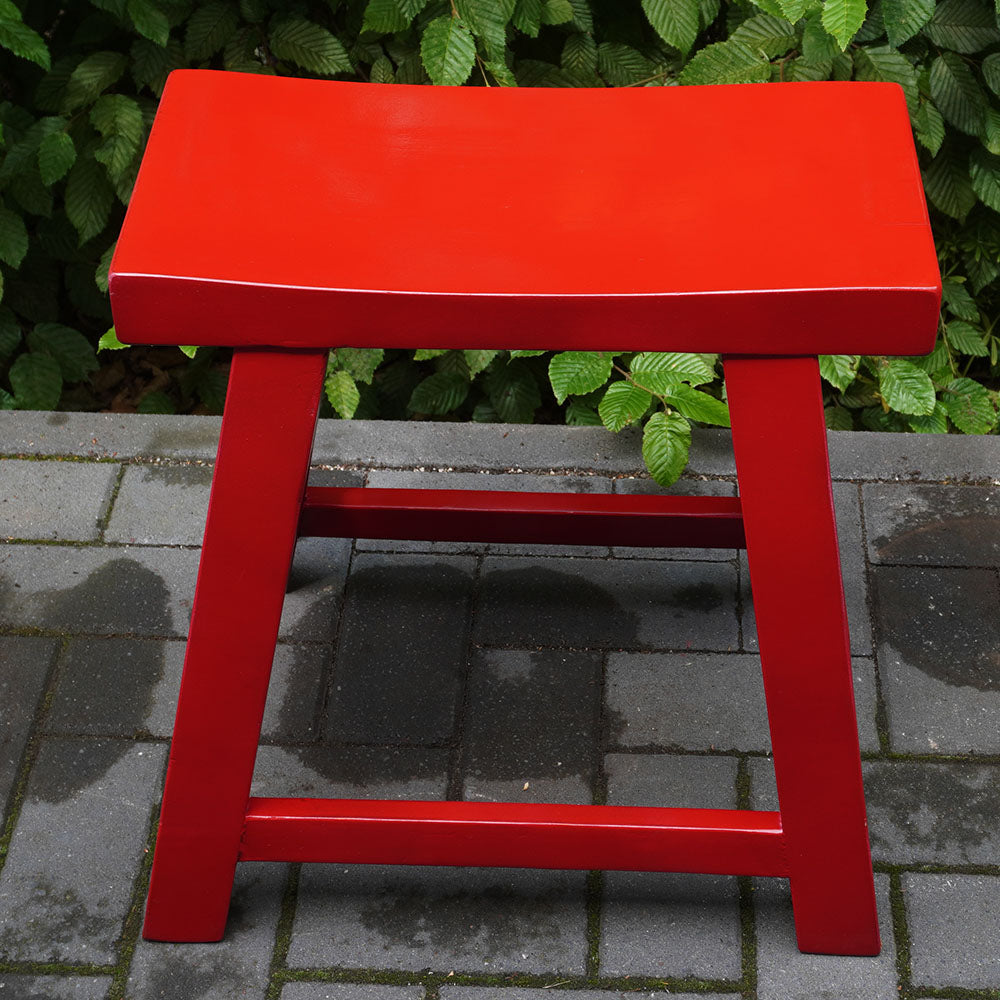 massiv Holz Bank Hocker chinesisch Möbel rot Handarbeit