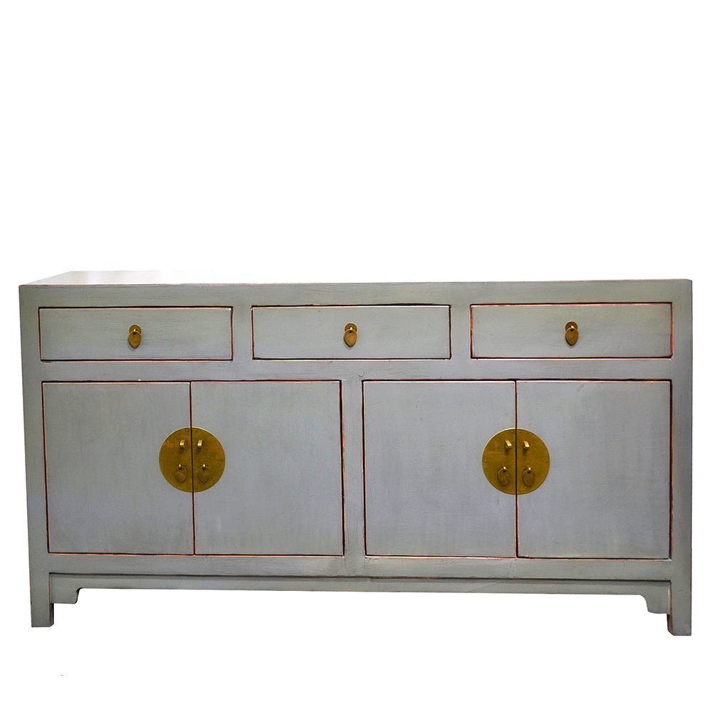 chinesisch Kommode Sideboard Anrichte Holz grau handgefertigt Schubladen