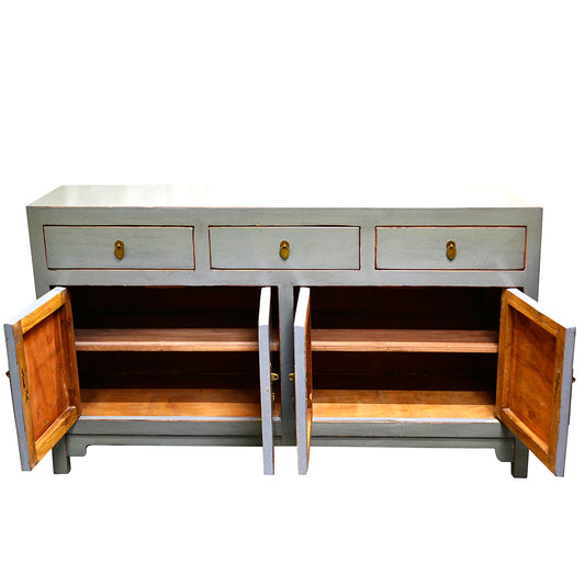 chinesisch Kommode Sideboard Anrichte Holz grau handgefertigt Schubladen