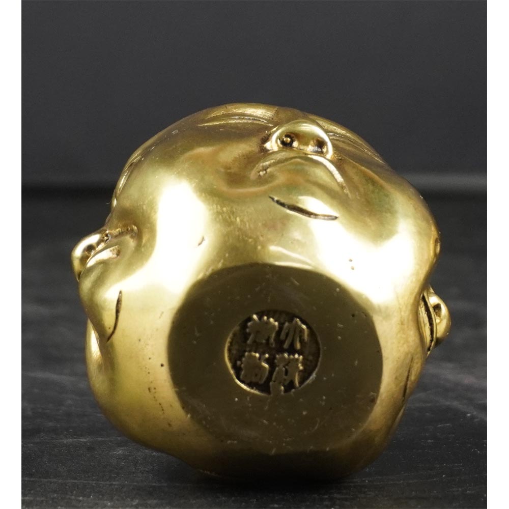 Buddhakopf mit 4 verschiedene Emotionen Gesichtsaudruck Messing handgefertigt S