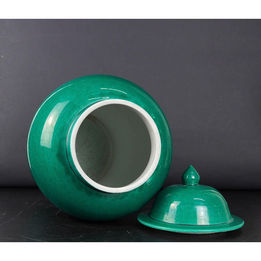 chinesisch Porzellan Vase Deckel Jadegruen