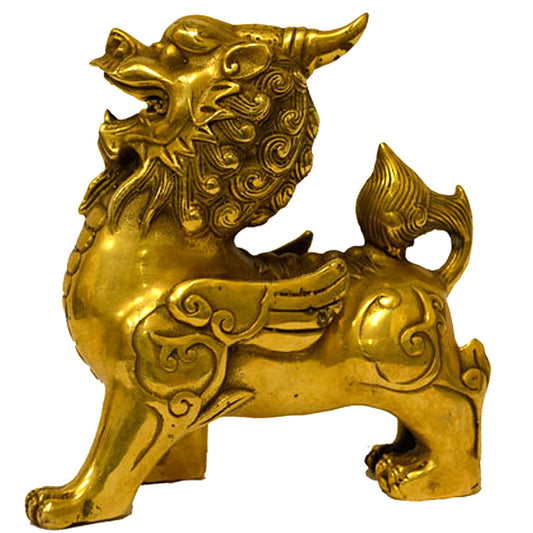 traditionell chinesisch Statue Qi Lin Reichtum Glücks Bringer Deko Figur Feng Shui