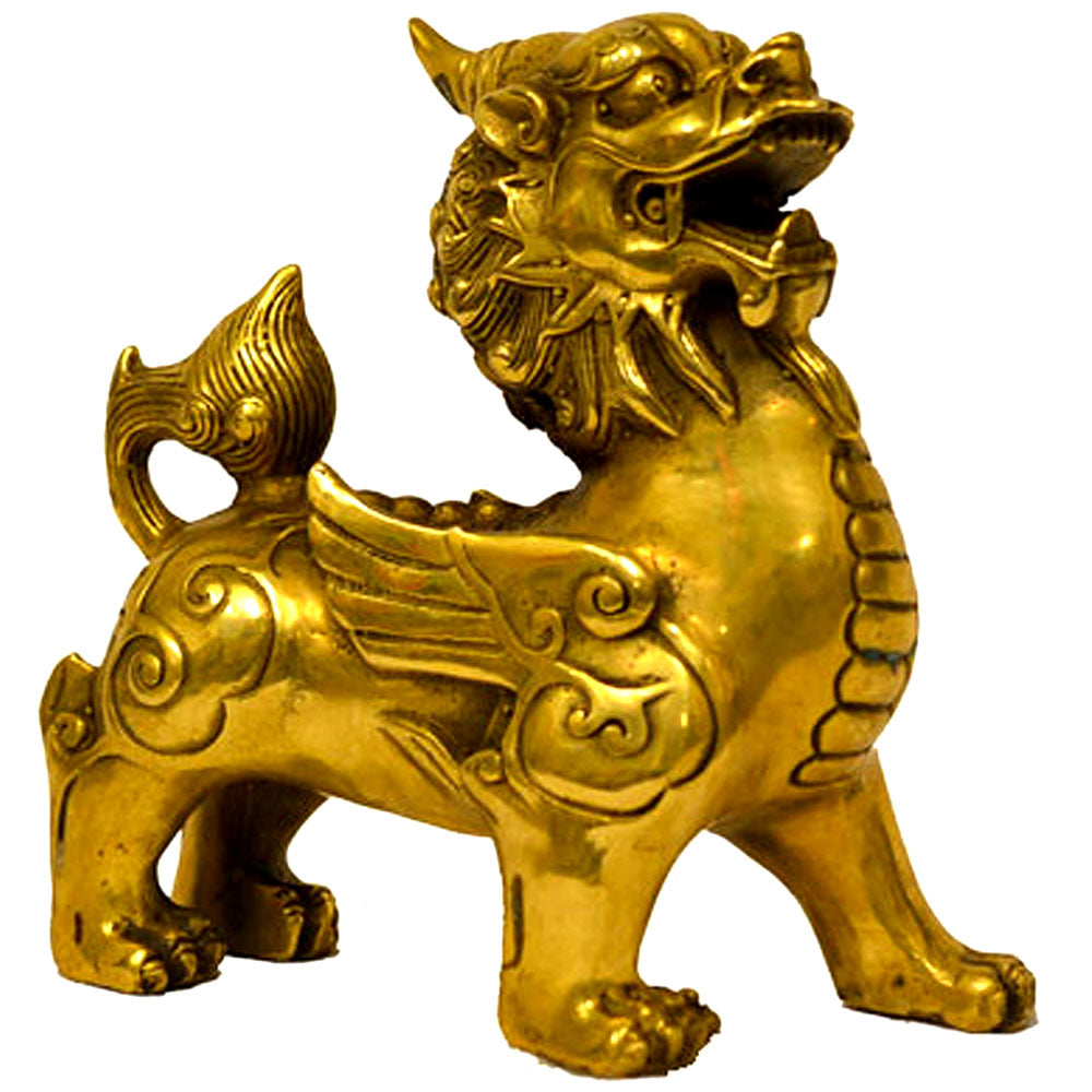 traditionell chinesisch Statue Qi Lin Reichtum Glücks Bringer Deko Figur Feng Shui