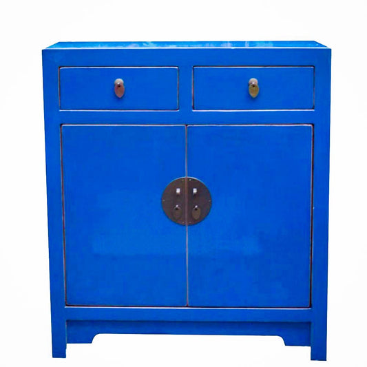 antik blau chinesisch Holzkommode Sideboard Anrichte Buffet mit Schubladen Truhe handgefertigt Unikat dekorativ