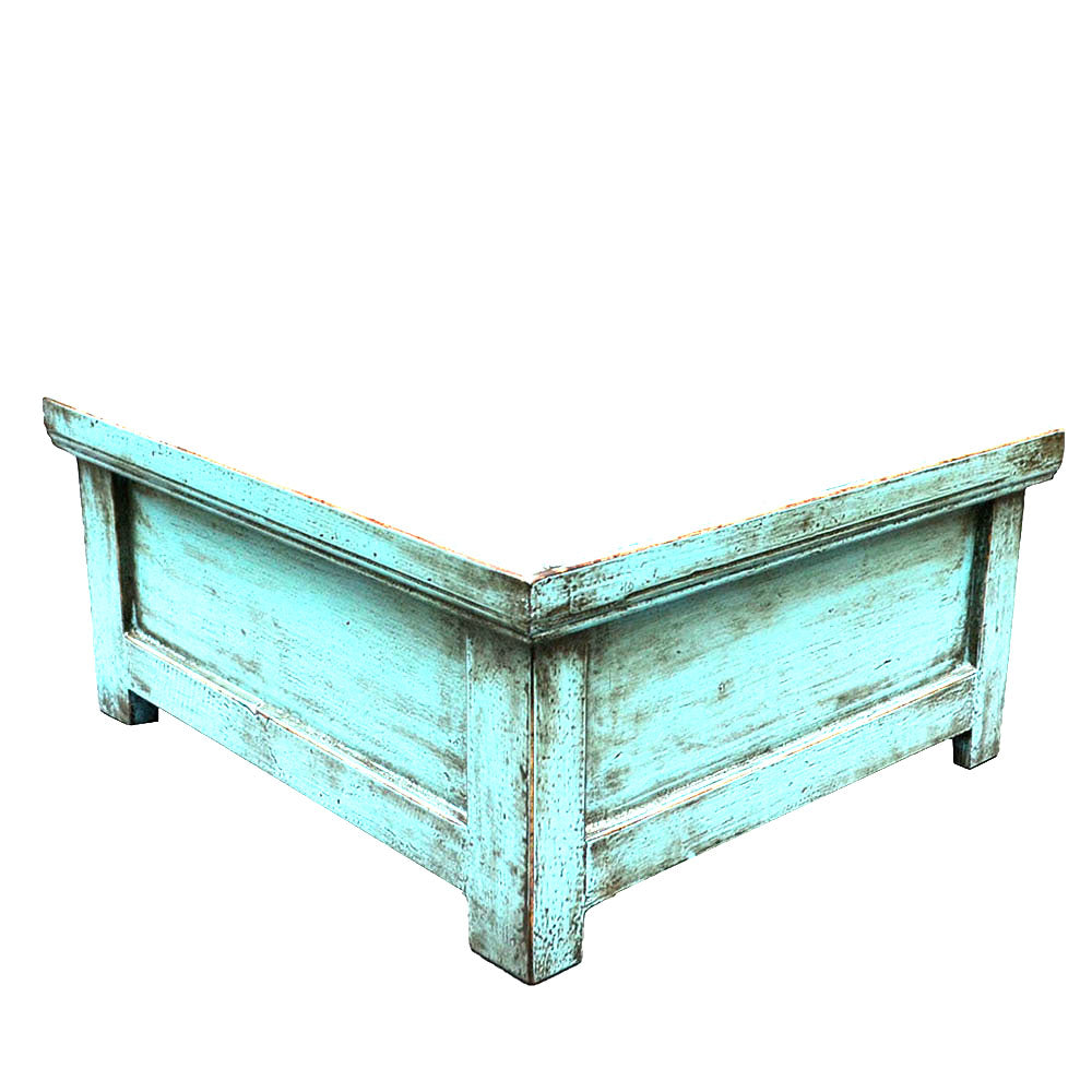 stilvoll klein Holztisch Beistelltisch in hell blau shabby chic mit Schubladen handgefertigt