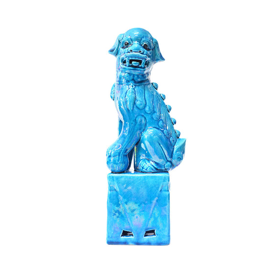 chinesisch Wächterlöwen Fu Hund Tempellöwen Keramik blau