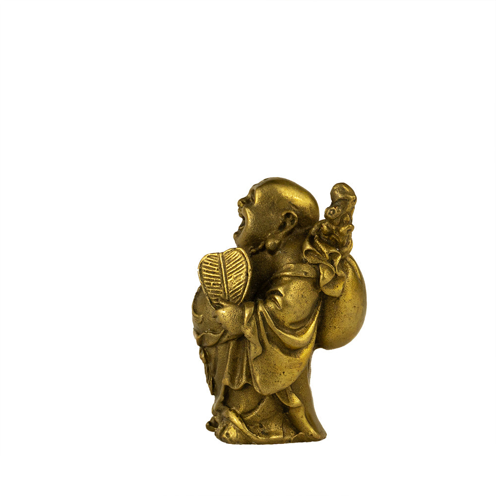 chinesisch Lucky Buddha Messing happy dickbauchig Zufriedenheit Wohlstand lachen