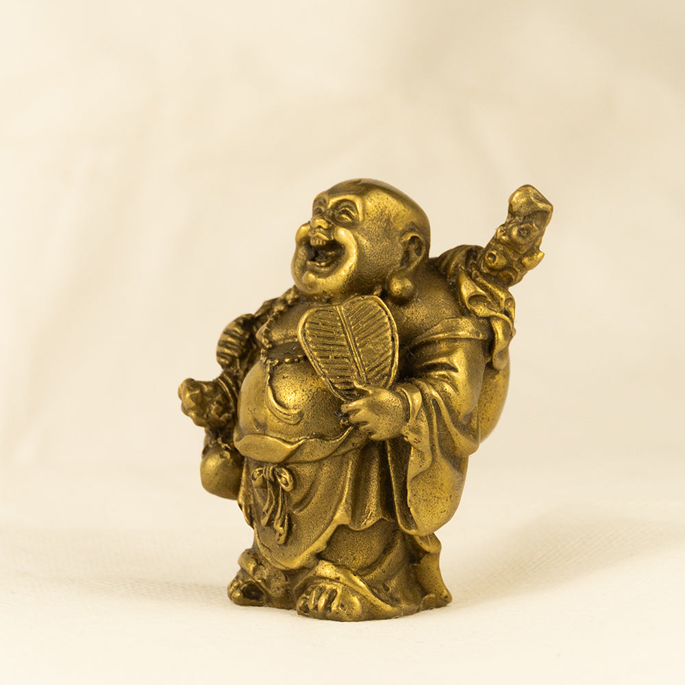 chinesisch Lucky Buddha Messing happy dickbauchig Zufriedenheit Wohlstand lachen