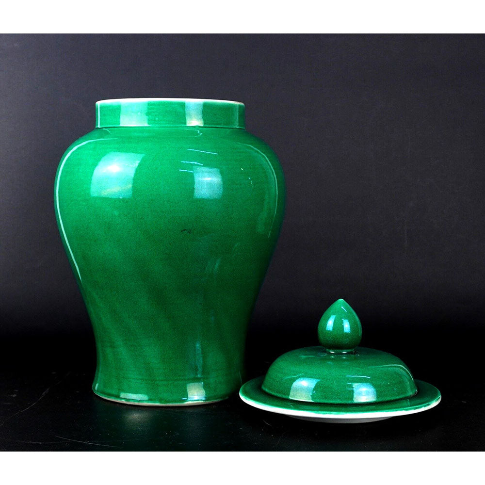 chinesisch Porzellan Deckel Vase Gruen Home Deko