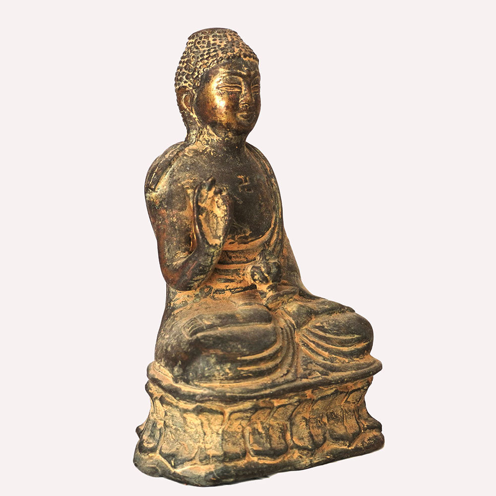 Deko Buddha Figur Shakyamuni aus Bronze
