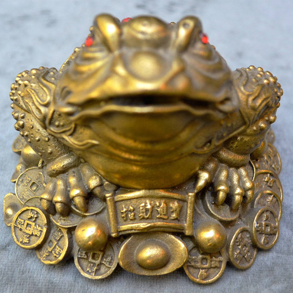 Frosch Messing Figur Deko Home Geschäft Reichtum Glücks Bringer