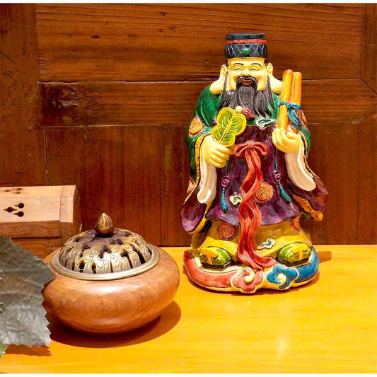 chinesisch traditionell Deko Figur Gluecksbringer Feng Shui Gottheit Statue bunt