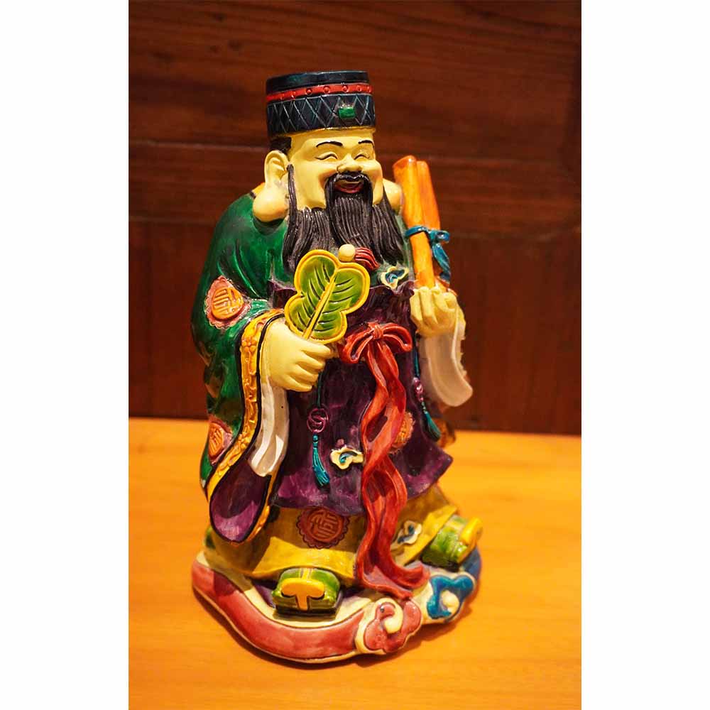 chinesisch traditionell Deko Figur Gluecksbringer Feng Shui Gottheit Statue bunt