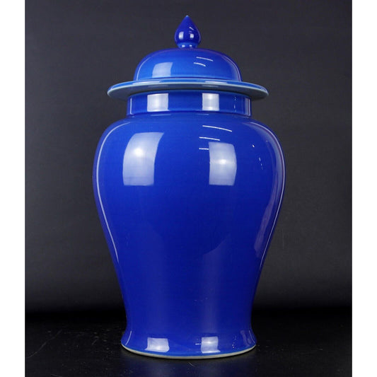 chinesisch Porzellan Deckel Vase blau