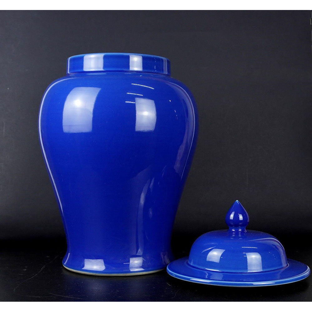 chinesisch Porzellan Deckel Vase blau