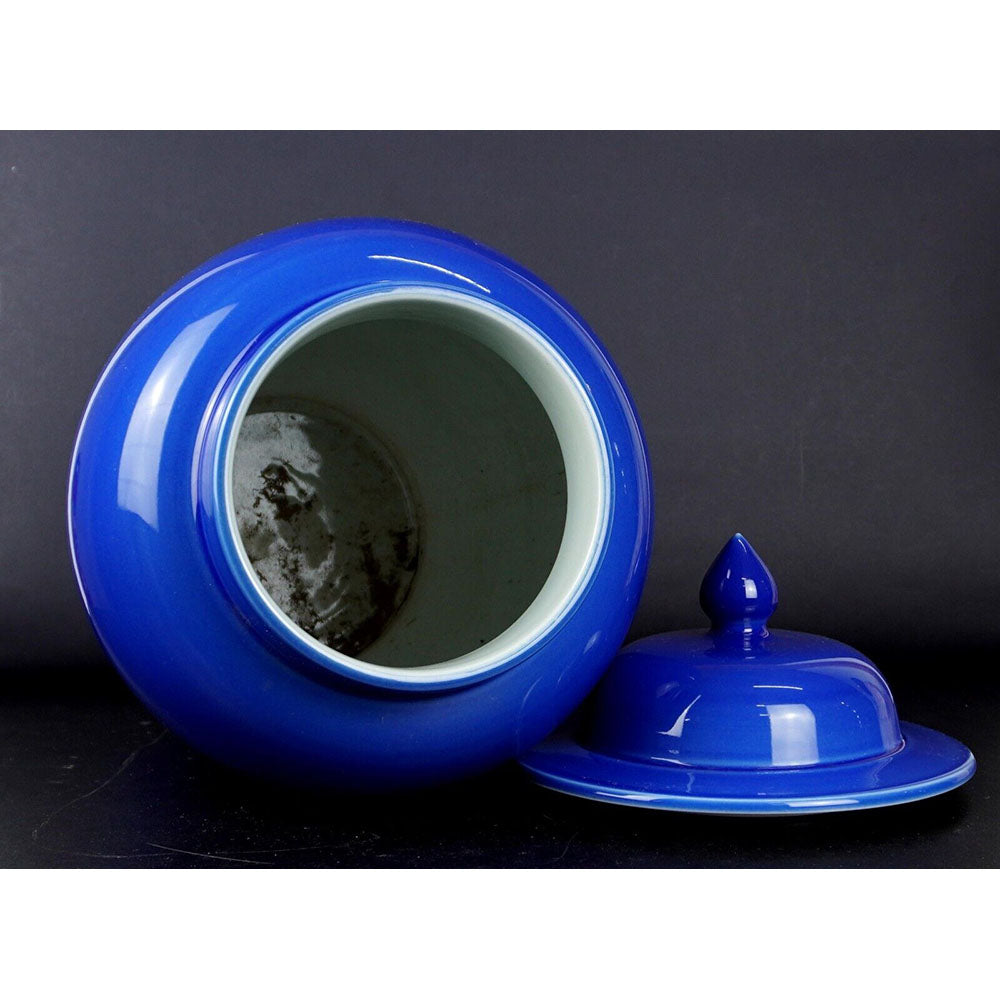 chinesisch Porzellan Deckel Vase blau