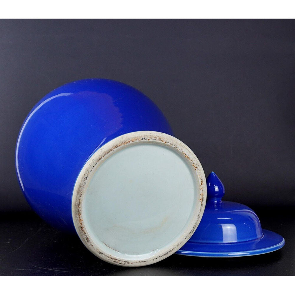 chinesisch Porzellan Deckel Vase blau