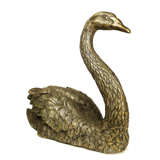 Schwan Statue aus Messing handgefertigt silber Farbe