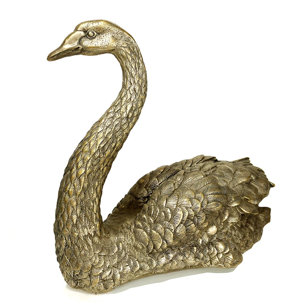 Schwan Statue aus Messing handgefertigt silber Farbe