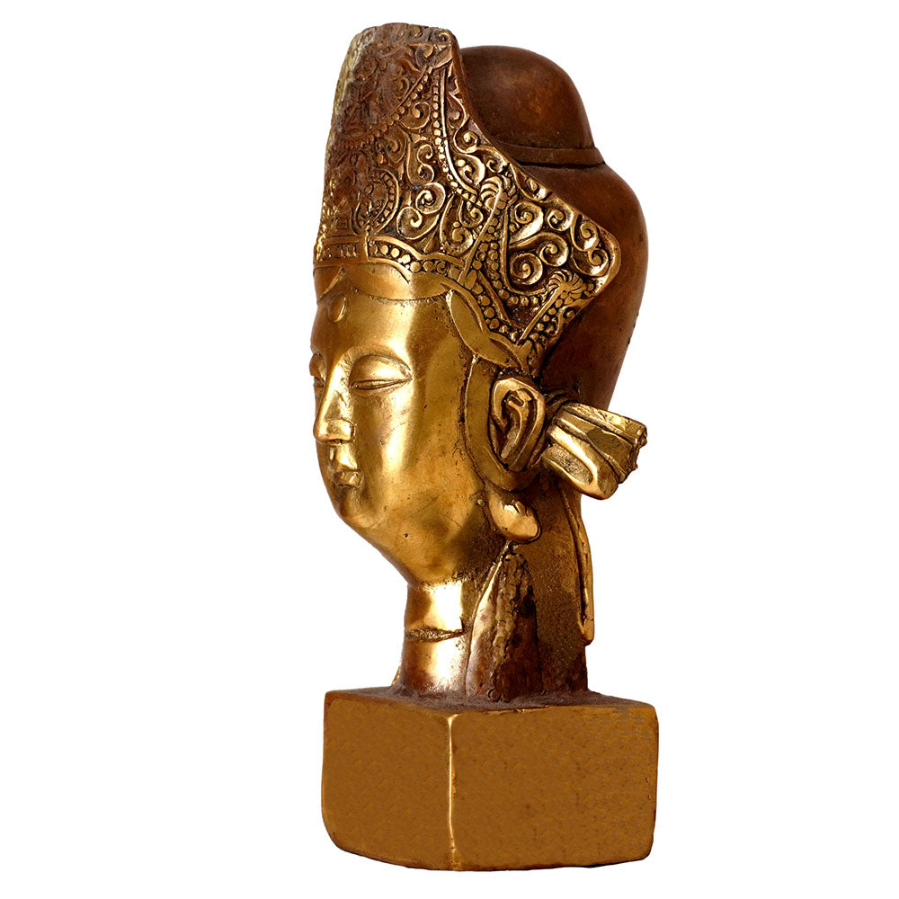 Buddha Bodhisattva Guanyin Figur Statue Mitgefühlsbuddha Barmherzigkeit Messing