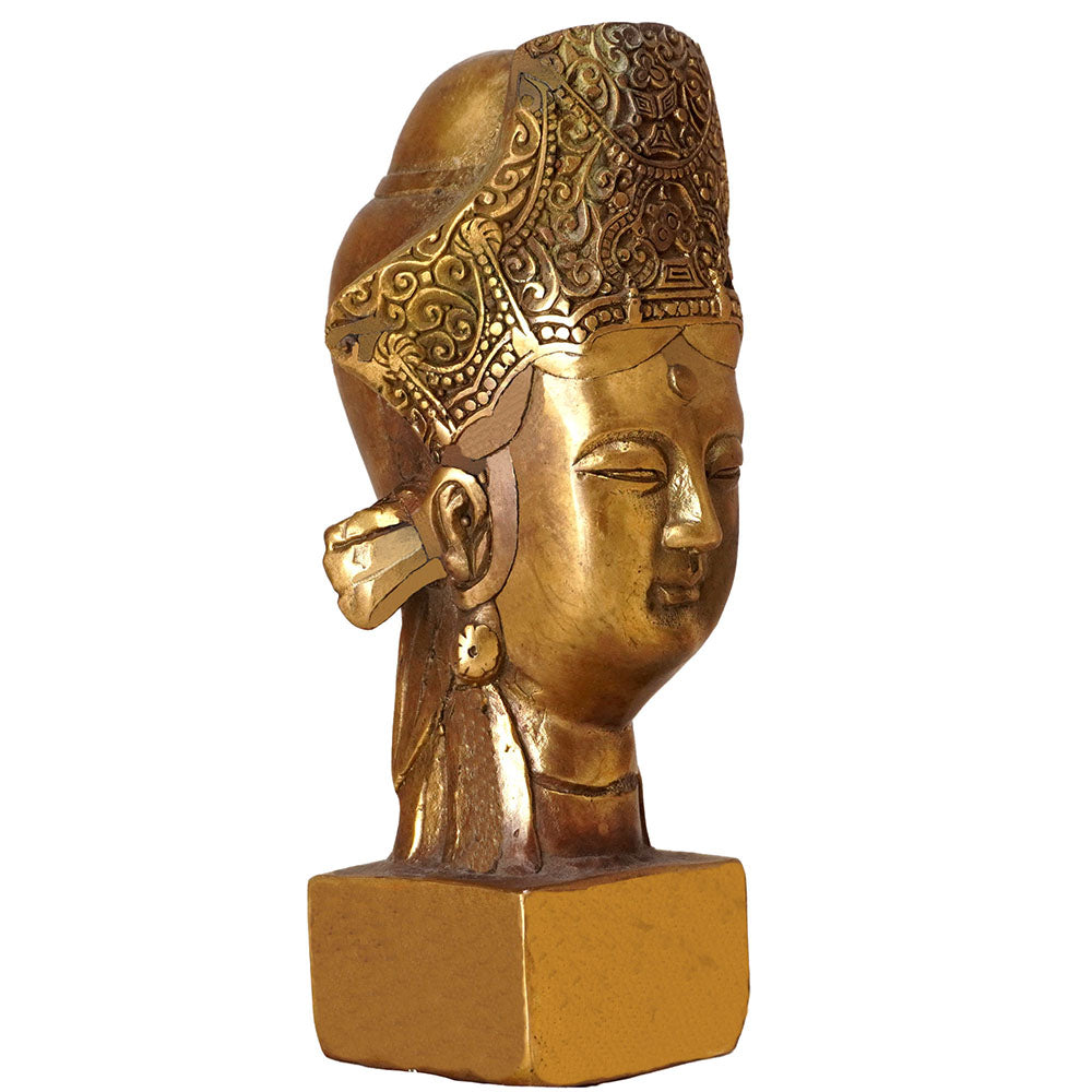 Buddha Bodhisattva Guanyin Figur Statue Mitgefühlsbuddha Barmherzigkeit Messing