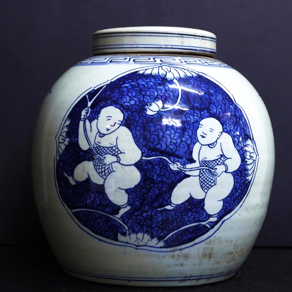 chineisisch Porzellan Deckel Vase traditionell Ingwer Vase