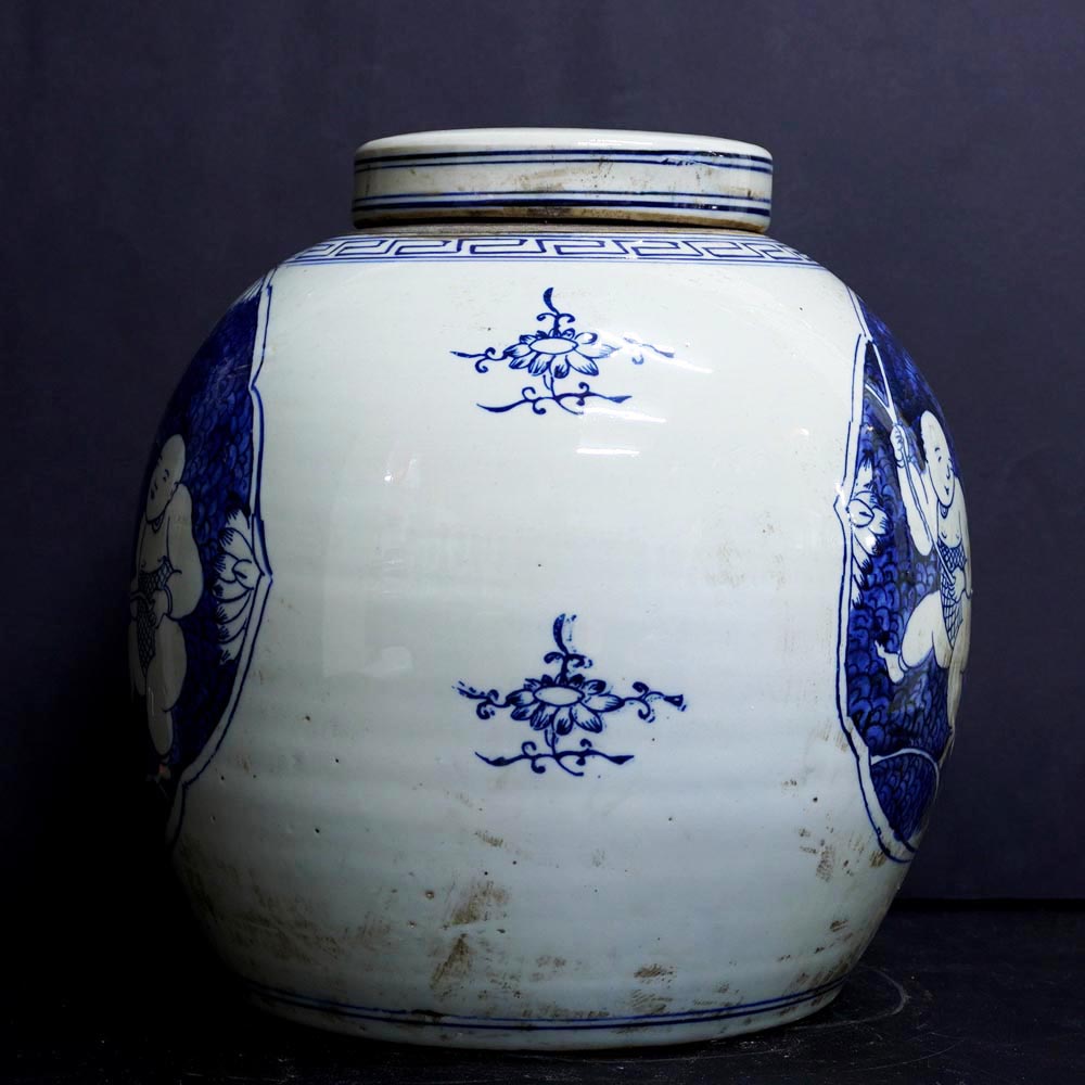 chineisisch Porzellan Deckel Vase traditionell Ingwer Vase
