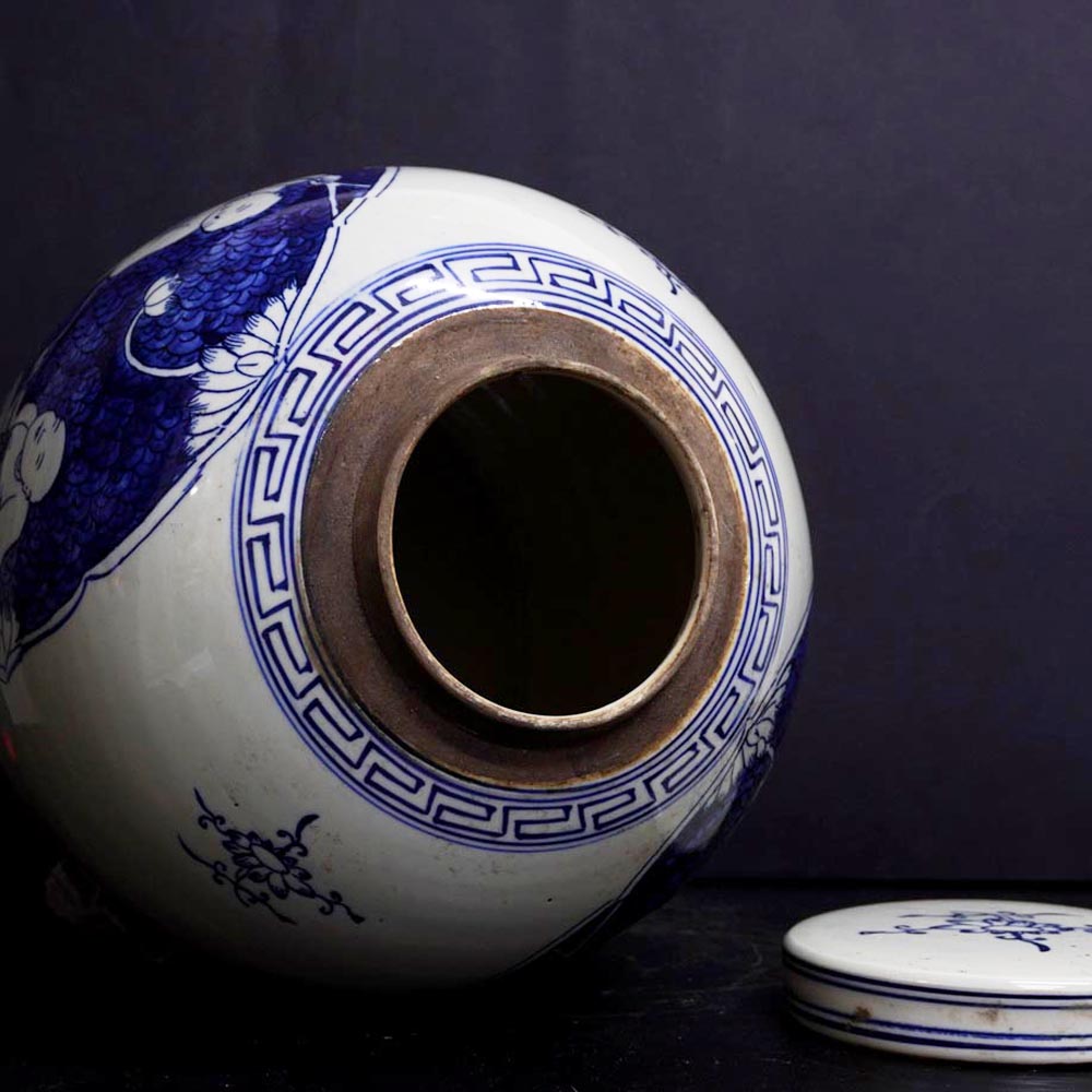 chineisisch Porzellan Deckel Vase traditionell Ingwer Vase