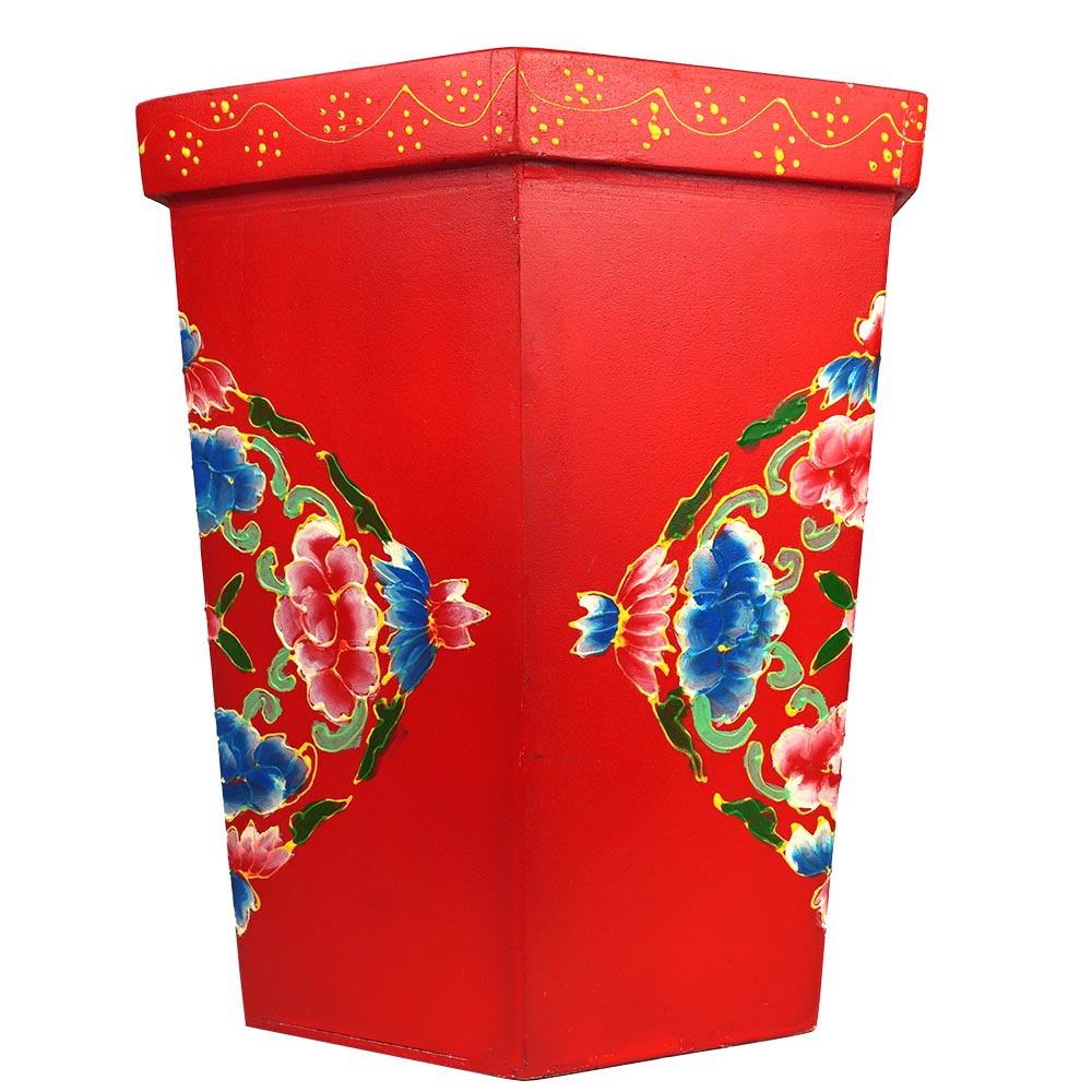 papier box aufbewahrung chinesisch Papierkorb Holz Box Aufbewahrung Eimer rot – Tone of China
