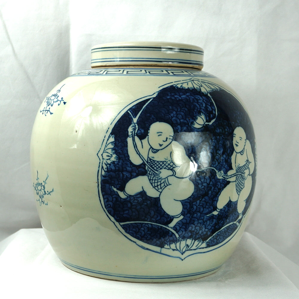 chineisisch Porzellan Deckel Vase traditionell Ingwer Vase