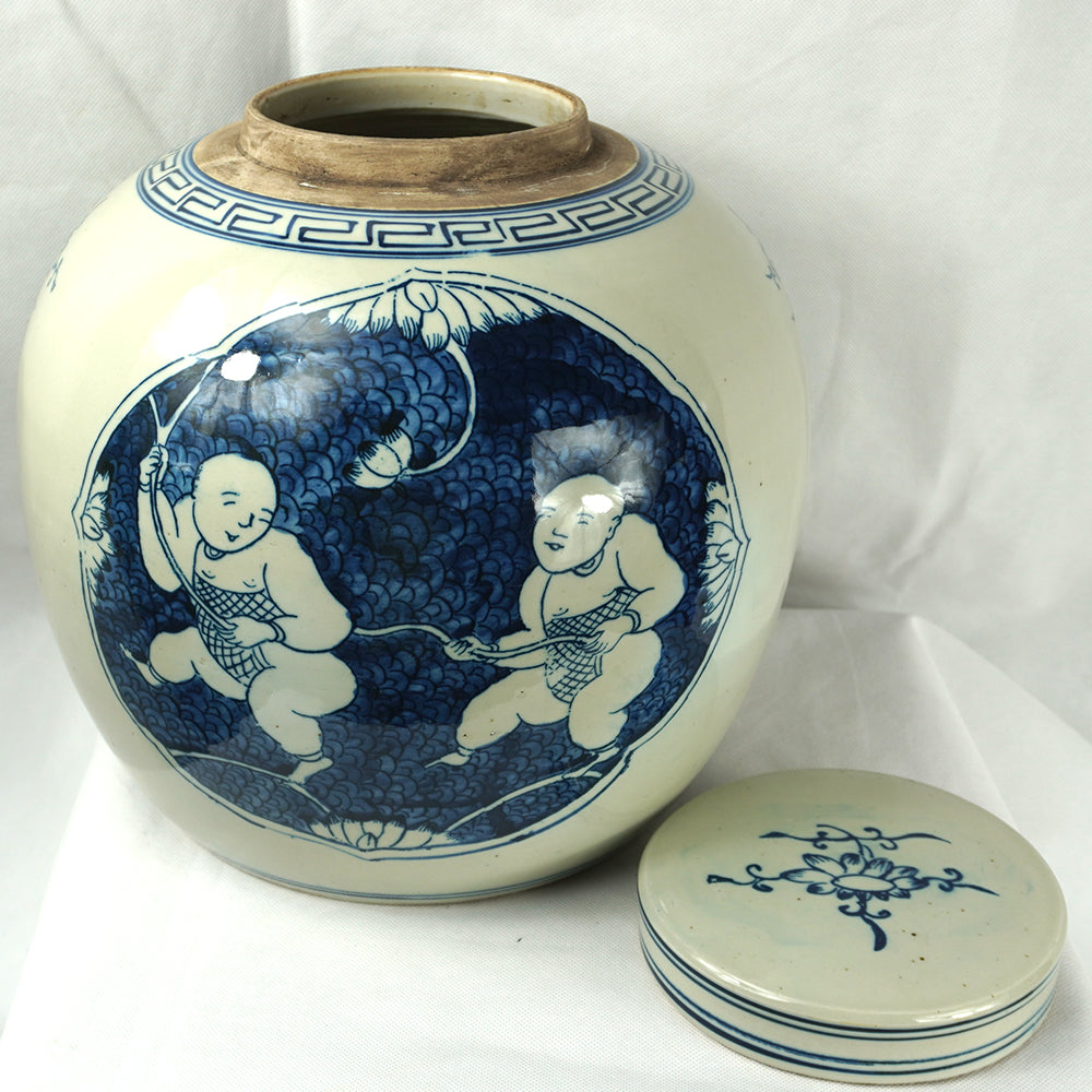 chineisisch Porzellan Deckel Vase traditionell Ingwer Vase