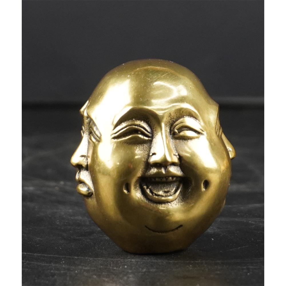 4 Gesichter Buddha Kopf 4 Emotionen Messing xs