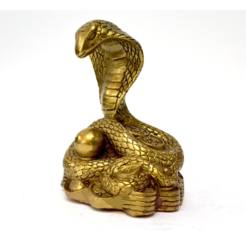 Klapperschlange Statue Messing Schlange Figur Gold Home Deko