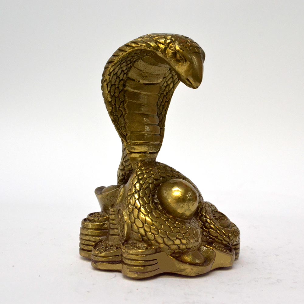 Klapperschlange Statue Messing Schlange Figur Gold Home Deko