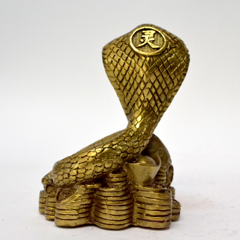 Klapperschlange Statue Messing Schlange Figur Gold Home Deko