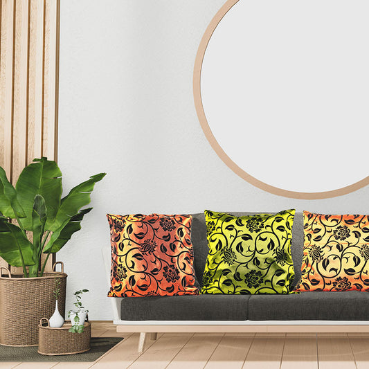 Kissenbezug in fruehlingshaft Farben mit modernen Blumen Design mit Reissverschluss fuer deko Kissen Sofa 42 x 42 cm