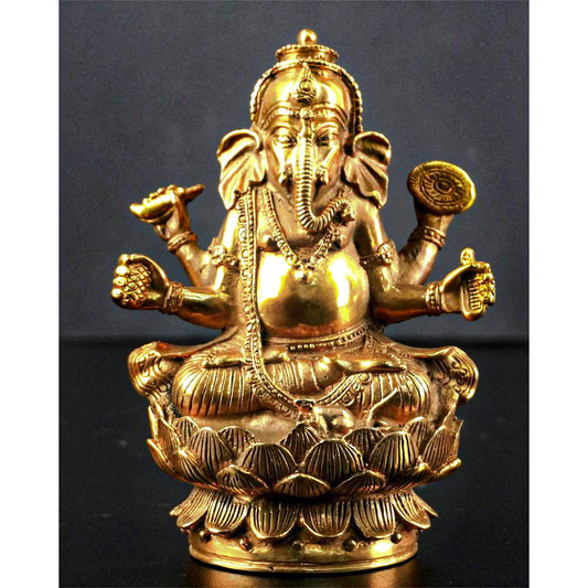 indisch Buddha Figur Ganesha Statue aus Messing