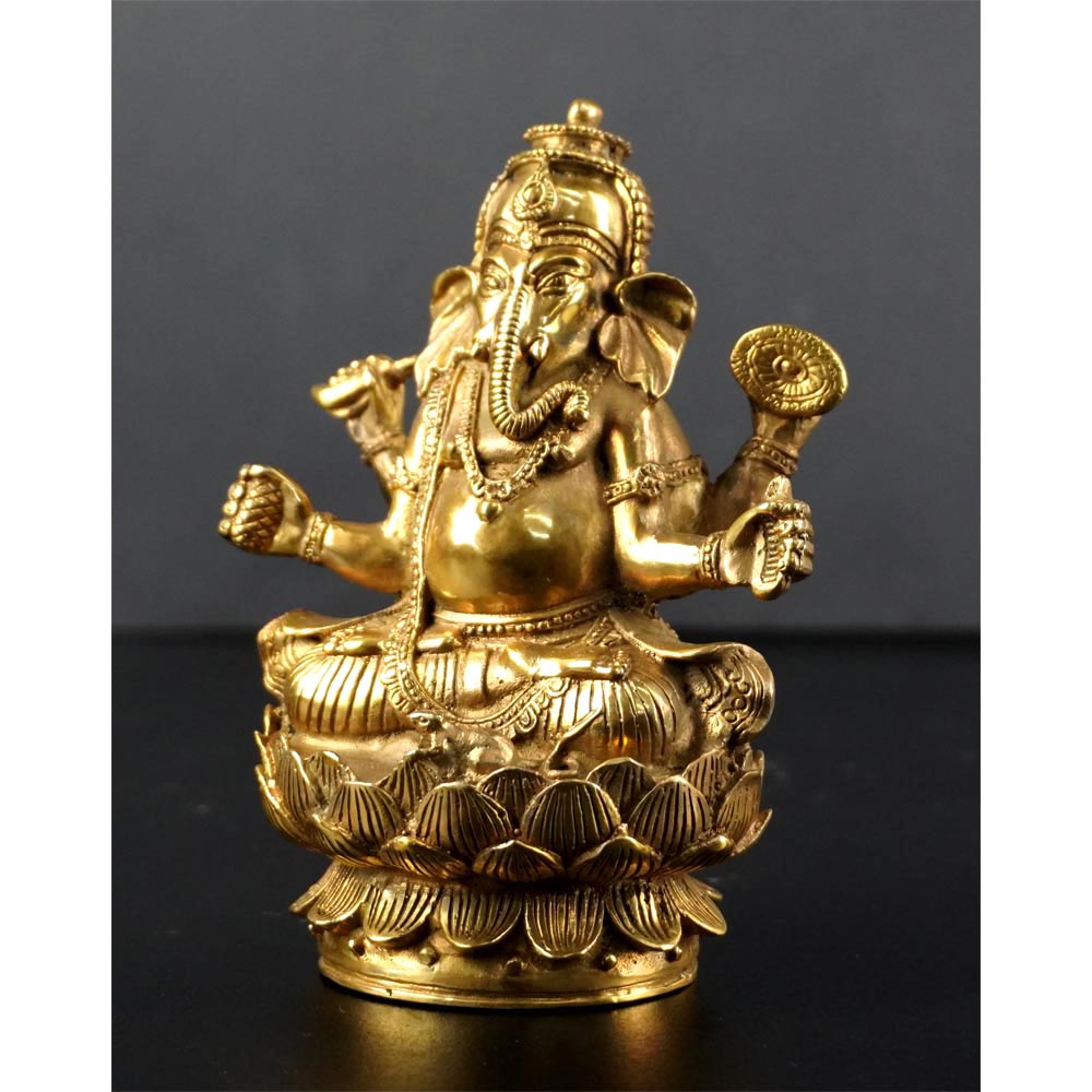 indisch Buddha Figur Ganesha Statue aus Messing