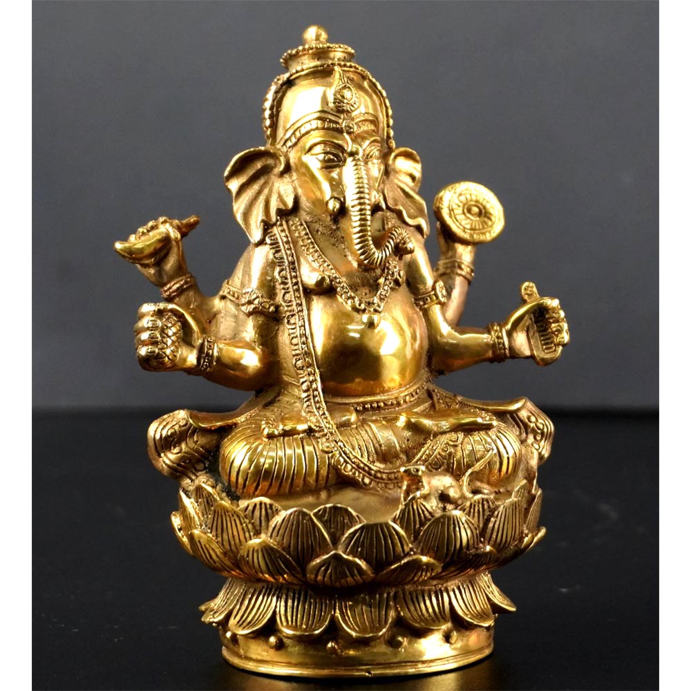 indisch Buddha Figur Ganesha Statue aus Messing