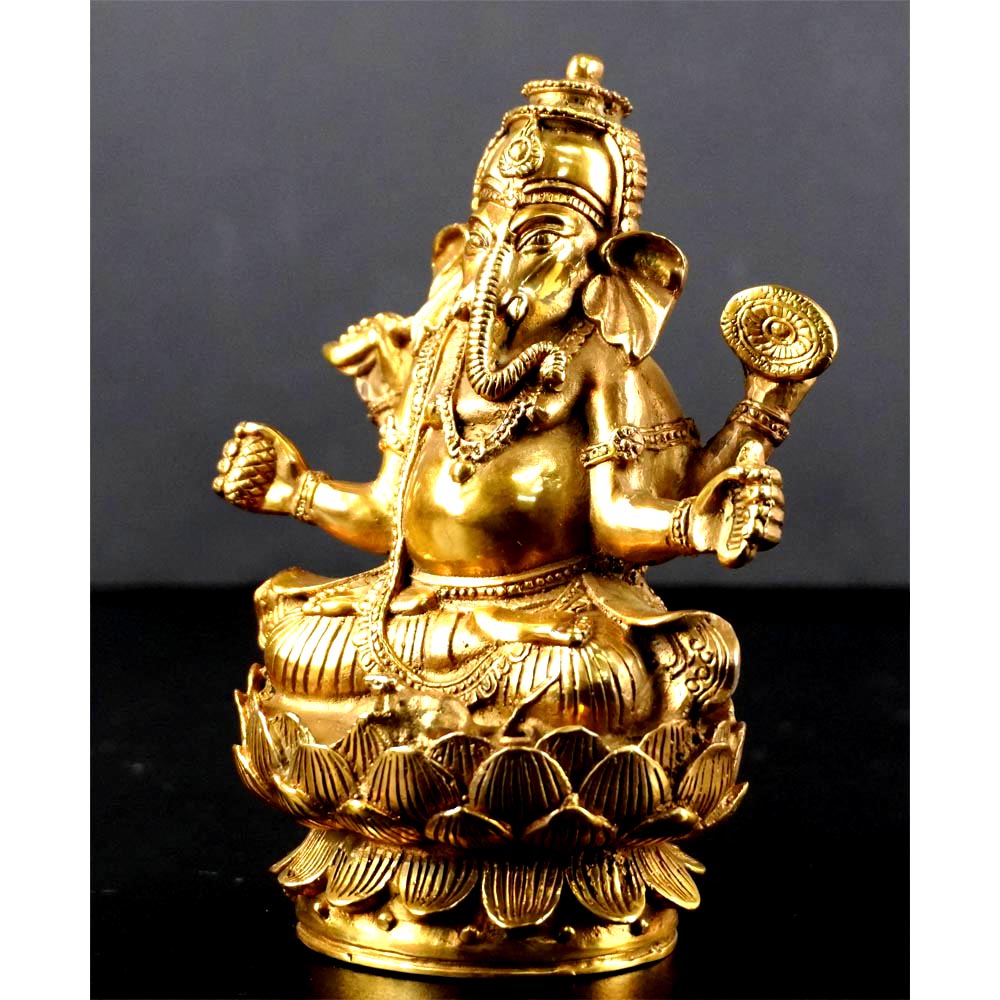 indisch Buddha Figur Ganesha Statue aus Messing